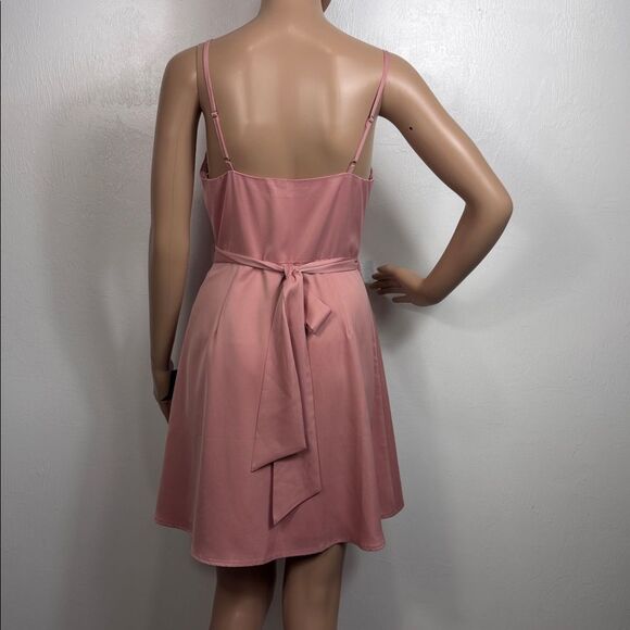 Lulus Blush Pink Wrap Slip Dress Tie Back Adjustable Straps Size S - Picture 4 of 9
